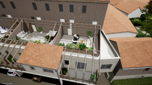 Vue 3d des rooftops de Collection à Lacanau